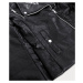 Čierna prešívaná bunda ramoneska z eko kože (Q-059)