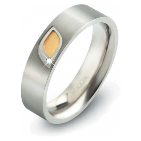 Boccia Titanium Titánový prsteň s briliantom 0146-01 56 mm