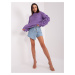 Purple oversize sweater with puffed sleeves