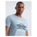 Ombre San Francisco men's printed cotton t-shirt - blue