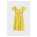 Dievčenské bavlnené šaty Mayoral žltá farba, mini, áčkový strih