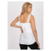 BIELY TOP S ČIPKOVÝM LEMOVANÍM A RAMIENKAMI -TW-TP-BI-1322.57-WHITE