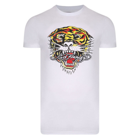 Ed Hardy  Tiger mouth graphic t-shirt white  Tričká s krátkym rukávom Biela