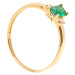 Zlatý prsteň COLISTA1 so zeleným kameňom