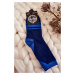 Women's two-tone striped socks Navy blue and blue