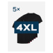 5pack pánskych čiernych tričiek AGEN - 4XL