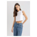 DEFACTO Crop Crew Neck Basic Tank Top