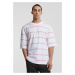 Men's striped T-shirt with oversized sleeves white/pink