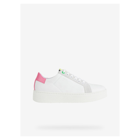 White Women's Leather Sneakers Geox Skyely - Women