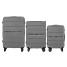 SIVÁ SADA CESTOVNÝCH KUFROV SPARROW PP06-3, SET OF 3 WINGS POLIPROPYLEN SUITCASES L,M,S GREY