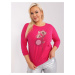 Fuchsia blouse in a larger size for everyday wear with rhinestones