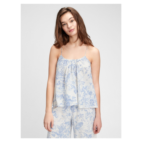 GAP Tielko dreamwell shirred racerback cami Modrá