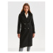 Black coat with faux fur collar TOP SECRET - Women