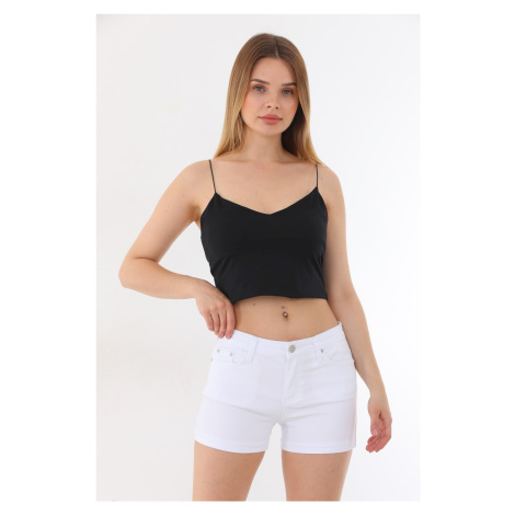 BİKELİFE Mini High Waist Lycra stretchy Cotton Shorts & Bermudas