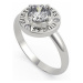 Guess Elegantný oceľový prsteň s kryštálom UBR20046 56 mm