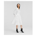 Šaty Karl Lagerfeld Zip Front Shirt Dress Biela