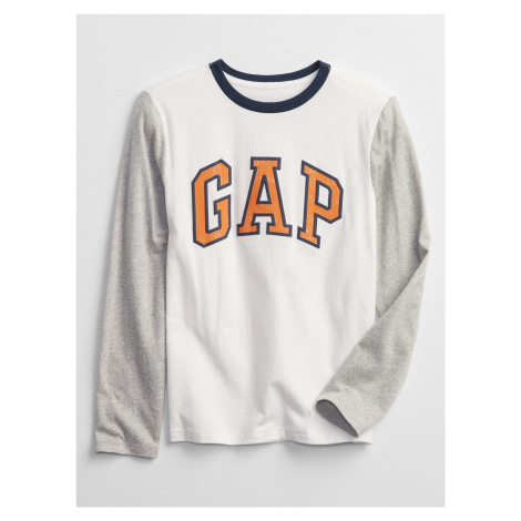 Detské tričko GAP logo long sleeve Biela