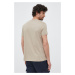 Bavlnené tričko Gant pánsky, béžová farba, s nášivkou
