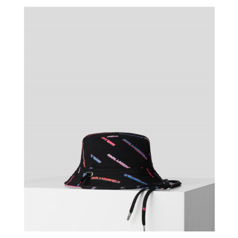 Klobúk Karl Lagerfeld K/Futuristic Aop Rev Bucket Čierna