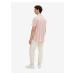Krémovo-marhuľová pánska pruhovaná ľanová košeľa Tom Tailor Denim