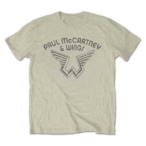 Paul McCartney tričko Wings Logo Natural