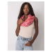 Dusty pink scarf with colored polka dots