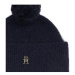 Tommy Hilfiger Čiapka Th Evening Pompom Beanie AW0AW15390 Tmavomodrá