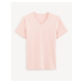 Ružové pánske basic tričko Celio Neuniv