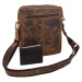 Pánske kožené crossbody tmavohnedý hunter 250839