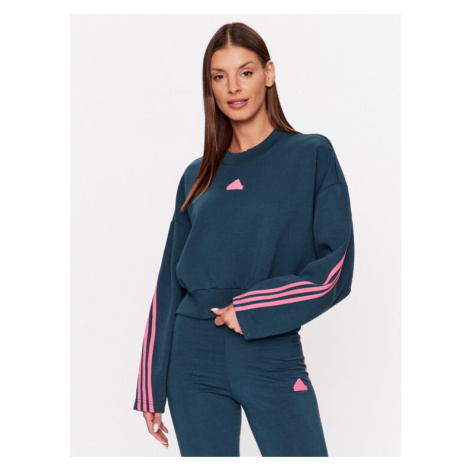 Adidas Mikina Future Icons 3-Stripes Sweatshirt IL3055 Tyrkysová Loose Fit