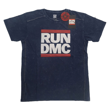 Run-DMC tričko Logo Modrá