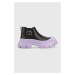 Kožené topánky chelsea Karl Lagerfeld TREKKA MAX dámske, čierna farba, na platforme, KL43530