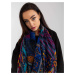 Navy blue scarf with print