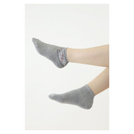 Ponožky 522 sivé s ozdobnou aplikáciou Moraj