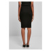 Ladies Rib Knit Midi Skirt - black