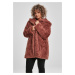 Women's Dark Plush Coat with Hood