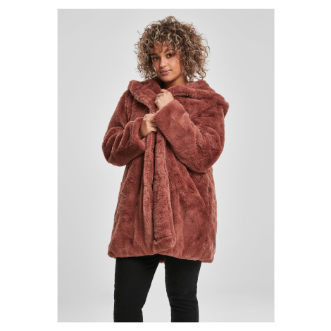 Women's Dark Plush Coat with Hood Urban Classics