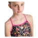 Arena girls swimsuit lightdrop back allover freak rose/black/multi 5xs