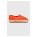 Semišové espadrilky Tommy Hilfiger TH SUEDE FLATFORM ESPADRILLE oranžová farba, na platforme, FW