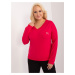 Red casual cotton blouse plus size