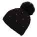 Lewro PUFALA Dievčenská pletená čiapka, čierna, veľkosť