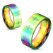Farebný oceľový prsteň s lesklým povrchom a krížikmi striebornej farby, 6 mm - Veľkosť: 57 mm