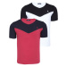 DUAL SET T8591 DEWBERRY MENS T-SHIRT-WHITE-BURGUNDY