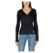 Guess  LS KYLA RIB HENLEY W4BP51 KBCO2  Tričká s dlhým rukávom Čierna