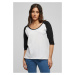 Women's 3/4 contrast raglan t-shirt wht/blk