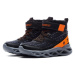 Chlapčenské vysoké zimné topánky SKECHERS Twisted Brights black orange