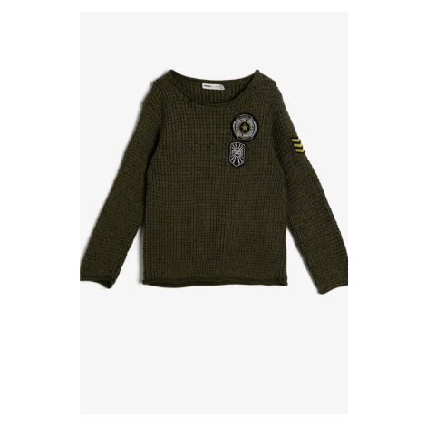 Koton Green Boy Embroidered Sweater