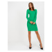 Basic green striped dress above the knee