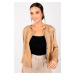 armonika Women's Mink Cardigan with Holes at the Sleeves and Hem with Buttons at the Front