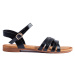 Luxusné dámske sandále čierne bez podpätku